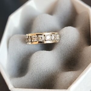 Magnolia Gold and Sterling Silver (925) Channel Band. Size 7.5